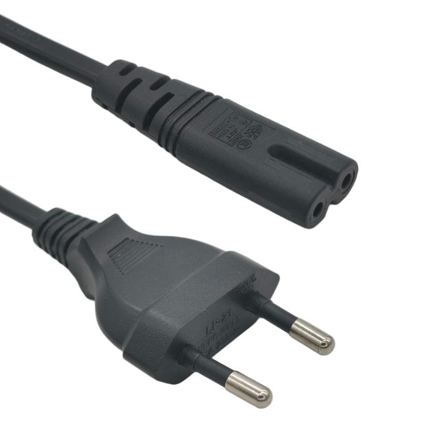 2.5A European 2 Pin Power Cable 250V IEC C7 Figure 8 Flat Plug Power Cords Extension Cords for Home Appliance