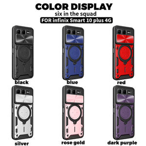 Funda Protectora Lichicase de TPU Suave y PC Rígido con Soporte Circular y Ventana Deslizante para Infinix Hot 70 <span class=keywords><strong>Smart</strong></span> 20, Accesorio para Móvil - Product Image 1