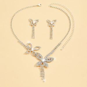 Factory Wholesale Personality Tassel Necklace Earring Set <b>Wedding</b> Dress <b>Accessories</b> Jewelry Sets for Women - Product Image 5