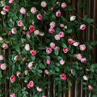 Vigne de fleurs artificielles décorative pour balcon, vigne de théier en soie, fausses fleurs, lierre décoratif pour plafond, rotin