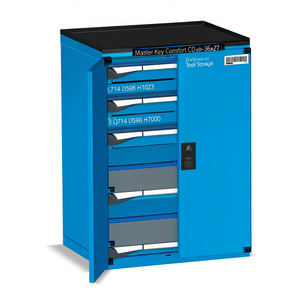 Fami Master Key Comfort C0-Eh=36x27 <b>Drawer</b> Cabinet 3 <b>Drawers</b> L714 D598 H1023 Dark Grey Ral7000 <b>Tool</b> Storage - Product Image 2