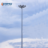 Poste de luz LED de mástil alto de 25m, poste de luz de aeropuerto, poste cónico galvanizado en caliente, iluminación de campo de fútbol de estadio