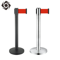 Base en fonte métallique noire de haute qualité, ligne de Queue de banque moderne, contrôle de la foule, barrière de circulation, ceinture rétractable, support