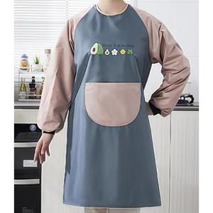 Bavoir de nettoyage de <span class=keywords><strong>cuisine</strong></span> multifonctionnel <span class=keywords><strong>Tablier</strong></span> de <span class=keywords><strong>cuisine</strong></span> à manches longues avec poches <span class=keywords><strong>Tablier</strong></span> de <span class=keywords><strong>cuisine</strong></span> lavable pour adultes - Product Image 2