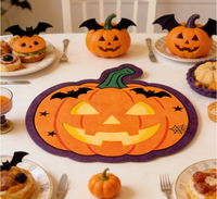 Serviettes en papier décoratives à thème citrouille d'Halloween de forme spéciale, 2 plis, douces, jetables, en forme de citrouille