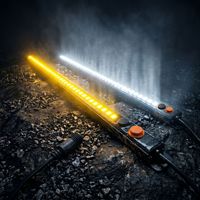 Lampu LED Camping 12V, Strip Lampu Magnetik Kaku, Warna Amber Merah Putih Hangat, Lampu Bawah Kabinet dengan Saklar untuk RV CampeVan