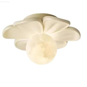 Lámpara de Techo Moderna de Metal con Forma de Flor Crema, con Control Remoto Ajustable, para Pasillo, Tamaño Pequeño, LED, Clasificación IP33 - Product Image 5