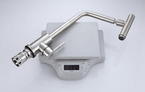 304 Stainless Steel Single-hole Cold and Hot <b>Brushed</b> Nickel-colored Kitchen Sink All-purpose Head 360-degree Rotating Faucet - Product Image 6