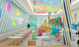 Đầy màu sắc kẹo ice cream cửa hàng thiết kế Baking-Sơn kẹo Showcase <span class=keywords><strong>LED</strong></span> chiếu sáng kẹo hiển thị đứng để bán - Product Image 4