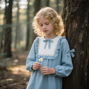 Top Boutique a maniche lunghe per ragazze primavera autunno abbigliamento per bambini con risvolto in legno Design orecchio t-shirt <span class=keywords><strong>Polo</strong></span> da ragazza - Product Image 4