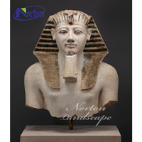 Statue de Pharaon en marbre sculptée à la main grandeur nature, sculpture égyptienne blanchie et polie pour église, cimetière, jardin - Vente en gros sur mesure