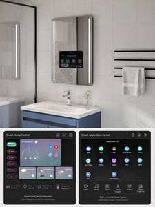 Miroir de salle de bain carré personnalisé avec téléviseur intégré, cadre en fer, commande tactile, éclairage LED, 2 Go de RAM, 16 Go de <span class=keywords><strong>ROM</strong></span>, idéal pour hôtels - Product Image 6