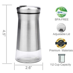 150ml nouveau Design balise en acier inoxydable coquille épices bocaux en verre Condiment conteneur sel poivre shaker assaisonnement <span class=keywords><strong>bouteille</strong></span> - Product Image 3