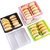 Boîtes d'emballage rectangulaires en plastique PET de qualité alimentaire jetables en gros avec couvercle personnalisables pour bonbons, biscuits et snacks