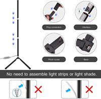 Décoration intérieure de la maison Éclairage intelligent WIFI Lampe d'angle sur pied Lampe sur pied moderne Lampe sur pied LED RGB Lampadaires