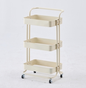 Carrito de estantes de Metal móviles de <span class=keywords><strong>3</strong></span> niveles para baño y cocina, carros rodantes de almacenamiento de utilidad para herramientas de alimentos, cestas de almacenamiento para sala de estar - Product Image 3