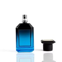 Flacon de parfum en verre rechargeable vide, carré, avec couvercle, 30ml, 50ml, 100ml, en stock pour commande en gros