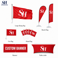 Drapeaux personnalisés sur mesure, livraison rapide disponible pour les événements de fan zones de football, conception gratuite, toutes tailles, durables et pour une utilisation en extérieur.