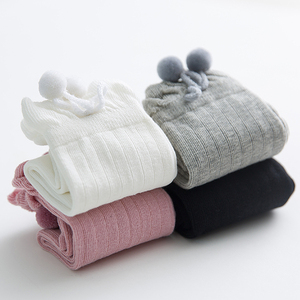 2025 spagnolo di alta qualità spessi <span class=keywords><strong>fantasia</strong></span> per bambini stile tinta unita con fiocco pettinato in cotone a maglia al ginocchio calze per bambini <span class=keywords><strong>calzini</strong></span> - Product Image 4