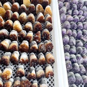 Mini brezilya ametist küme <span class=keywords><strong>geode</strong></span> mineral örneği el yapımı el sanatları - Product Image 3