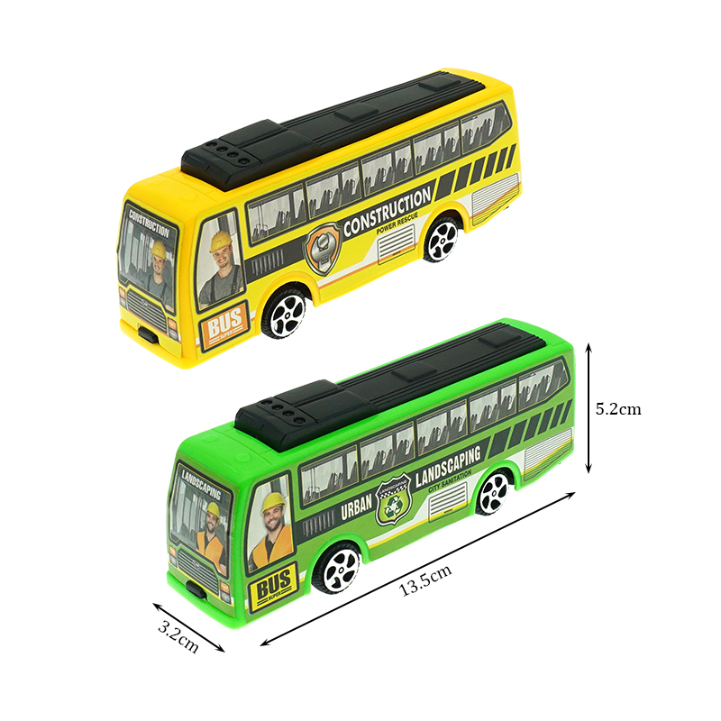 Bus Jouet Pull Back – Mini Véhicule à Inertie En Alliage Et Plastique – Cadeau Anniversaire Enfant (Bleu)