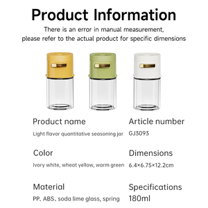 0,5g por prensa Control cuantitativo PP condimento botella tanque 180ml condimento especias tarro agitador - Product Image 2