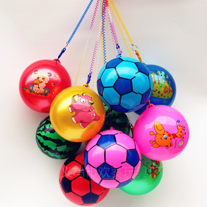 <b>Cheap</b> Price 9 Inch PVC Football With Key <b>Chains</b> Inflate Fun Bouncy Ball Inflatable Beach Ball with Key String - Product Image 3