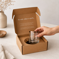 Boîte d'expédition en carton ondulé personnalisée avec insert, emballage en papier kraft écologique et recyclable pour l'expédition de bougies et de cosmétiques