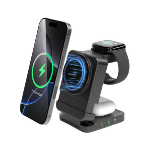 Caricabatterie Wireless 5 in <span class=keywords><strong>1</strong></span> <span class=keywords><strong>5W</strong></span> 7.<span class=keywords><strong>5W</strong></span> 10W 15W stazione di ricarica rapida con supporto per orologio e telefono auricolare - Product Image 3