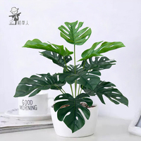 Prix de gros usine Plante artificielle en plastique type Tortue de Jardinière en bambou à feuilles très réalistes, durable, pour bureau, Thanksgiving