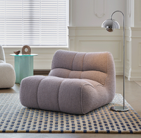 Fauteuil simple en chenille VOXHOME, mobilier moderne et simple pour salon, fauteuil d'appoint paresseux avec rembourrage en éponge pour chambre à coucher