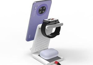 Cargador Rápido Just Link de 20 W, Multifunción Inalámbrico 3 en 1, con Luz LED, Soporte para Teléfono Móvil para iPhone, <span class=keywords><strong>iWatch</strong></span>, iPad, para Samsung, 5 V/2 A - Product Image 2