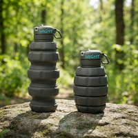 Bouteille d'eau sport en silicone écologique de 500 ml, en forme de grenade, qualité alimentaire, à boire directement, compatible lave-vaisselle, unisexe, pour les voyages et la randonnée