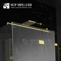 Engsel Pintu Shower Adjustable Super Slim Gap 180 dari Kuningan Padat dengan Penutup Warna Gun Metal
