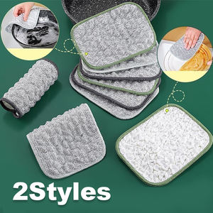 Paños de Limpieza de Microfibra con Alambre de Acero, Paños de Cocina Antiadherentes, Paños de Limpieza Reutilizables de Doble Cara - Product Image 1