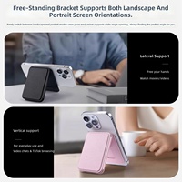 Logo Kustom Unisex Dompet Ponsel Kulit PU Bisnis dengan Cermin Kosmetik untuk Seri iPhone Dompet Ponsel Magnetik dengan Cermin