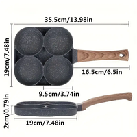 Cuisine Blanc Must! Les poêles à omelette en pierre médicale à 4 trous Novice peuvent également devenir un chef en quelques secondes!