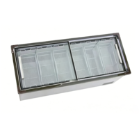 Congelador Modular Comercial Combinado Tipo Isla con Puerta Superior de Vidrio para Exhibición y Almacenamiento de Alimentos Congelados en Supermercados