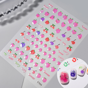 4 pièces/sac Kawaii bouche monstre ongles autocollants mignon gelée drôle <span class=keywords><strong>Expression</strong></span> décalcomanies curseur bricolage ongles décoration ongles autocollants - Product Image 5