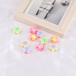 Cuentas Acrílicas Coloridas en Forma de Estrella 3D para Hacer Pulseras, Accesorios de Joyería DIY, Cuentas Sueltas de Resina Plástica de Colores Aleatorios - Product Image 2