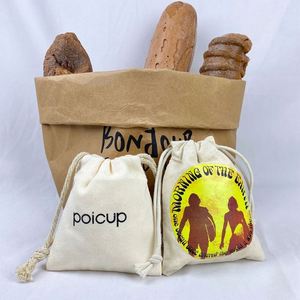Bolsas de Algodón Orgánico con Cordón, Estilo Simple, Biodegradables, Reciclables, Personalizables para Protección Ecológica contra el Polvo - Product Image 1