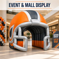 Tunnel gonflable personnalisé en forme de casque, thème sportif, entrée pour joueurs, passage gonflable pour stade, événement sportif scolaire, accessoire de décoration