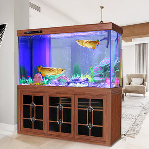 바닥 물통 필터 및 알루미늄 합금 스탠드 캐비닛이있는 도매 낮은 철 울트라 클리어 유리 수족관 탱크 - Product Image 2