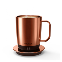 Mug Pintar Pengontrol Suhu 2, Bebas BPA, Dapat Dicuci, Daya Tahan Baterai 80 Menit, 10 Oz, Mug Kopi Panas Kontrol Tombol, Mug Espresso