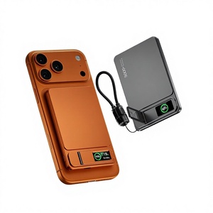 Soporte Plegable 3 en 1 de Aleación con Pantalla TFT, Batería Externa de 20W Tipo-C de Polímero de Litio de 10000mAh con Cables Integrados - Product Image 1
