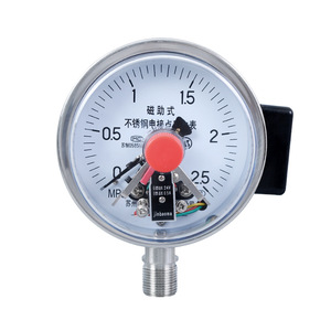 Manómetro de Contacto Magnético de Acero Inoxidable Jinbaoma YXC-100BF de 100 mm y 24 V Analógico para PLC - Product Image 1