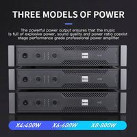 Amplificateur professionnel Bekboes X8 avec contrôle du volume, indicateur LED, sortie haute puissance 800W*800W, système de dissipation thermique pour le chant