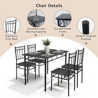 Petite table de salle à manger rectangulaire minimaliste de luxe moderne nordique en bois avec 4 chaises