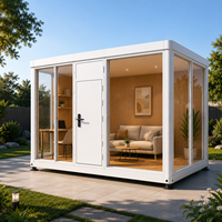 Maison modulaire d'angle en aluminium personnalisable et étanche, bureau, boutique, coin petit-déjeuner ensoleillé, cabane préfabriquée, espace de loisirs à montage rapide