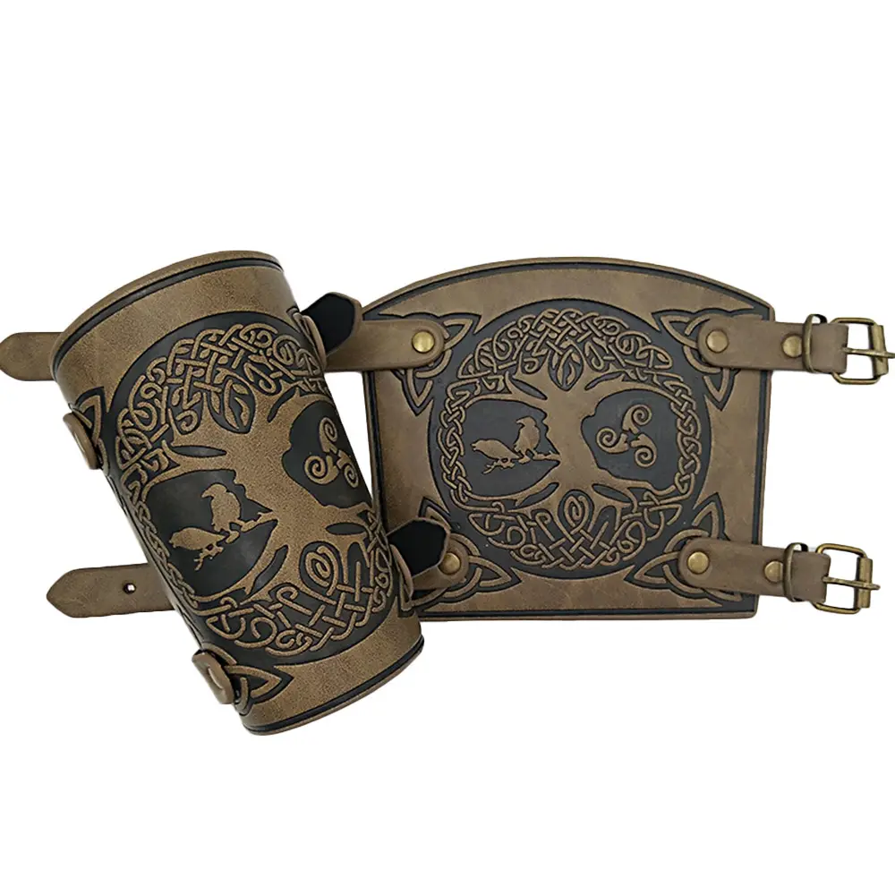 Retro trung cổ da cẳng tay bảo vệ cosplay cung cánh tay bảo vệ Viking armband Vòng tay đạo cụ sân khấu